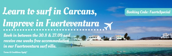 book the Carcans surf camp and you will receive a full week accommodation in our Fuerteventura Surfhouse for free